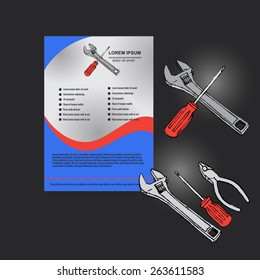 Work Tool Icon Brochure