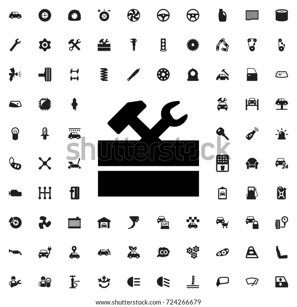Work tool\
icon. set of filled car service\
icons.