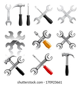 Work tool icon set. Vector