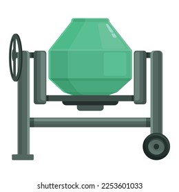 Work tool mixer icon cartoon vector. Concrete machine. Mix building