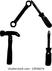 work tool vector silhouette