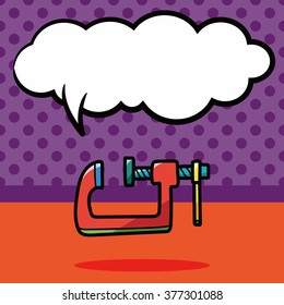 work tools color doodle, speech bubble