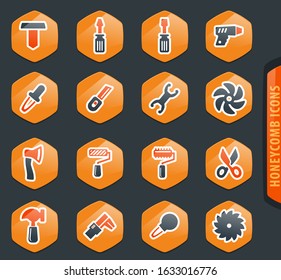 Work tools easy color vector icons for user interface design