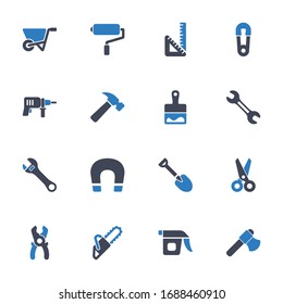 Work tools & equipment icons on white background (Set 2)