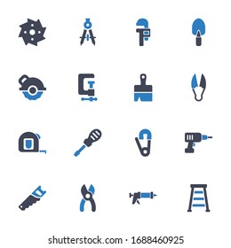 Work tools & equipment icons on white background (Set 1)