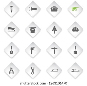work tools flat rhombus web icons for user interface design