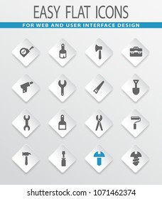 Work tools flat vector icons for user interface design