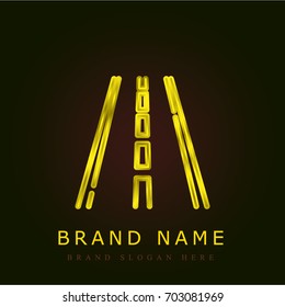 Work tools golden metallic logo