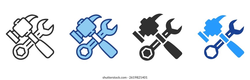 Work Tools Icon Multiple Style Vector Collection