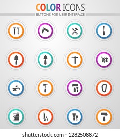 Work tools icon set for web sites and user interface