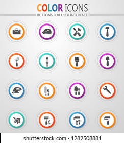 Work tools icon set for web sites and user interface
