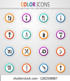 Work tools icon set for web sites and user interface