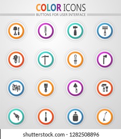 Work tools icon set for web sites and user interface