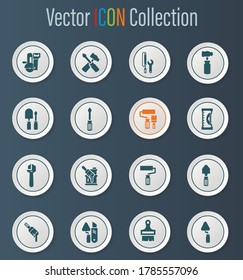 Work tools icon set for web sites and user interface