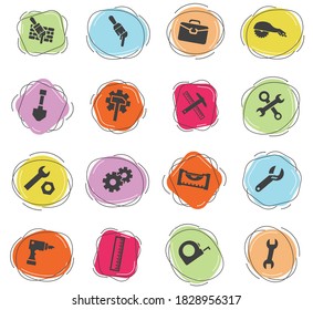 Work tools icon set for web sites and user interface