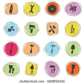 Work tools icon set for web sites and user interface