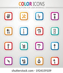 Work tools icon set for web sites and user interface