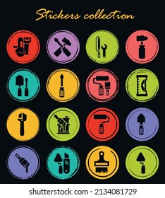 Work tools icon set for web sites and user interface