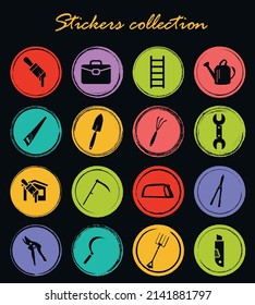 Work tools icon set for web sites and user interface