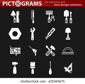 Work tools icon set for web sites and user interface