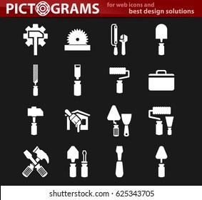 Work tools icon set for web sites and user interface