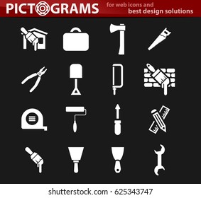 Work tools icon set for web sites and user interface