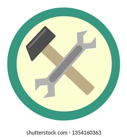 Work tools icon. Vector graphics in flat style.