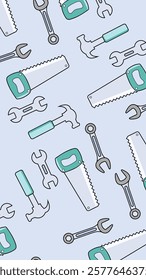 Work tools pattern background. Work tools illustration pattern. Work tools background. Perfect for fabrics, print, textile, wallpaper, and decor. SSTKbackgrounds
