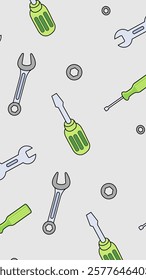Work tools pattern background. Work tools illustration pattern. Work tools background. Perfect for fabrics, print, textile, wallpaper, and decor. SSTKbackgrounds