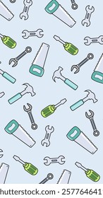 Work tools pattern background. Work tools illustration pattern. Work tools background. Perfect for fabrics, print, textile, wallpaper, and decor. SSTKbackgrounds