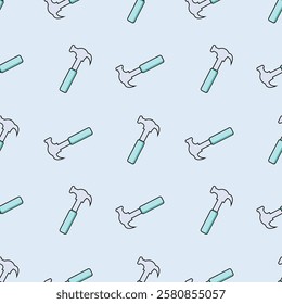 Work tools seamless pattern background. Work tools illustration pattern. Work tools, industry background. Perfect for fabrics, print, textile, wallpaper, and decor. SSTKbackgrounds