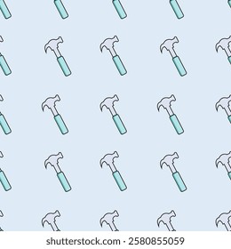 Work tools seamless pattern background. Work tools illustration pattern. Work tools, industry background. Perfect for fabrics, print, textile, wallpaper, and decor. SSTKbackgrounds