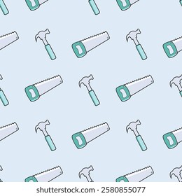 Work tools seamless pattern background. Work tools illustration pattern. Work tools, industry background. Perfect for fabrics, print, textile, wallpaper, and decor. SSTKbackgrounds