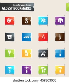 Work tools vector bookmark icons for your design
