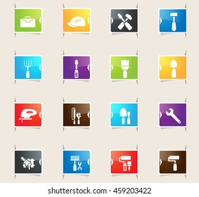 Work tools vector bookmark icons for your design