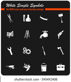 work tools vector icons for user interface design