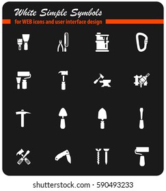 work tools vector icons for user interface design
