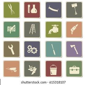 work tools vector icons for user interface design