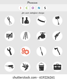 work tools vector icons for user interface design