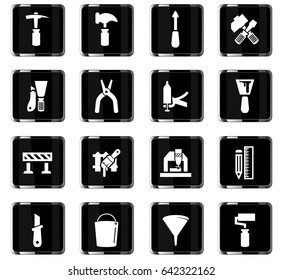 work tools vector icons for user interface design