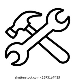 Work Tools Vector Line Icon Design
