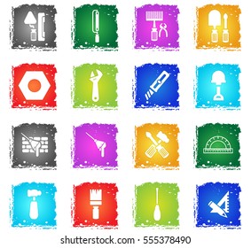work tools web icons in grunge style for your design