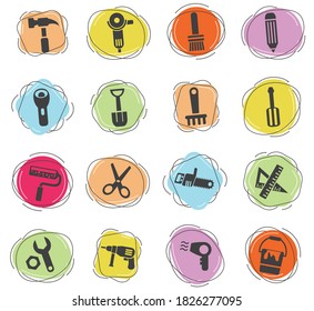 work tools web icons for user interface design