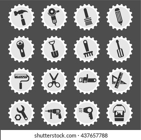 work tools web icons for user interface design