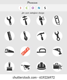 work tools web icons for user interface design