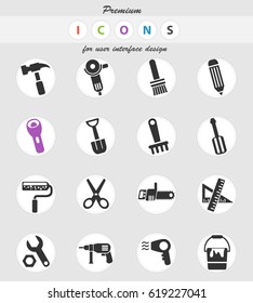 work tools web icons for user interface design