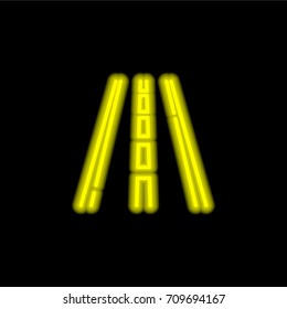Work tools yellow glowing neon ui ux icon. Glowing sign logo vector