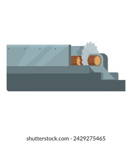 Work tree stump icon cartoon vector. Factory process. Paper production
