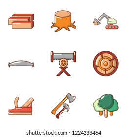 Work treelike icons set. Flat set of 9 work treelike vector icons for web isolated on white background