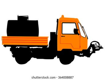 Work truck on white background